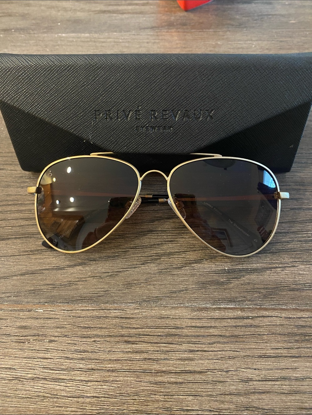 PRIVÉ REVAUX Women's Gold Aviator Sunglasses - Brown Lenses